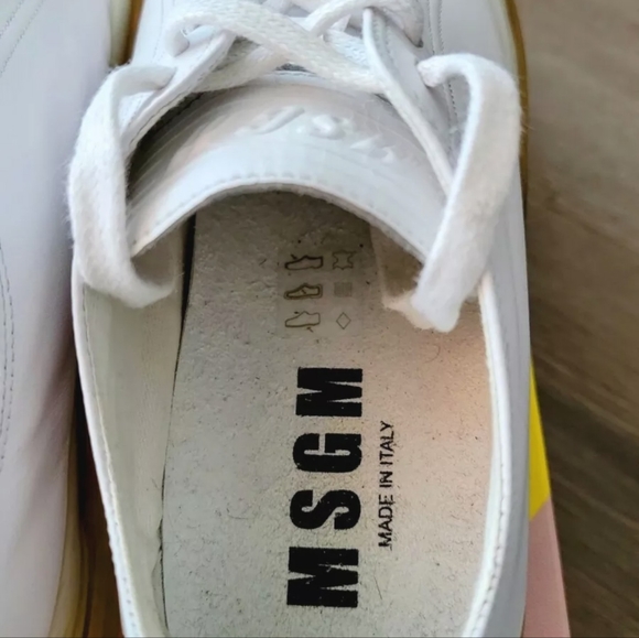 *SOLD*MSGM Oversized Sole Sneaker Italian Leather EUC sz 40 EU $600 Retail - Picture 6 of 9